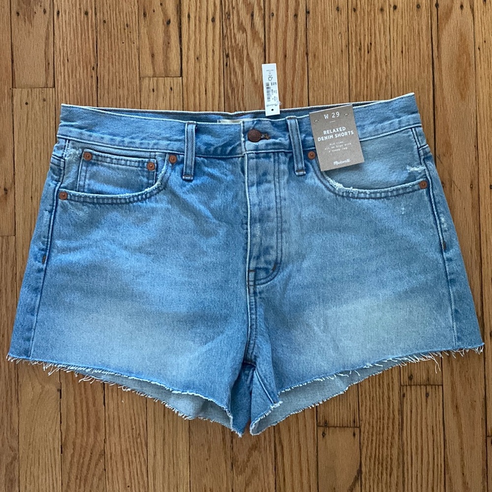NWT Madewell Relaxed Denim Jean Shorts in Cedarcroft Wash size 29